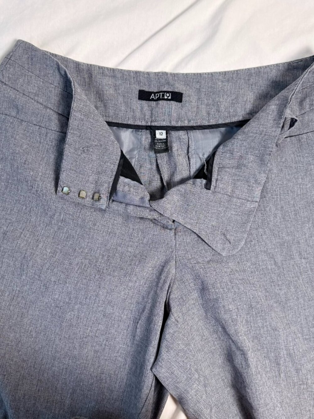 APT. 9 Dress Pants – Size 12 Regular – Gray Textured Straight‑Leg